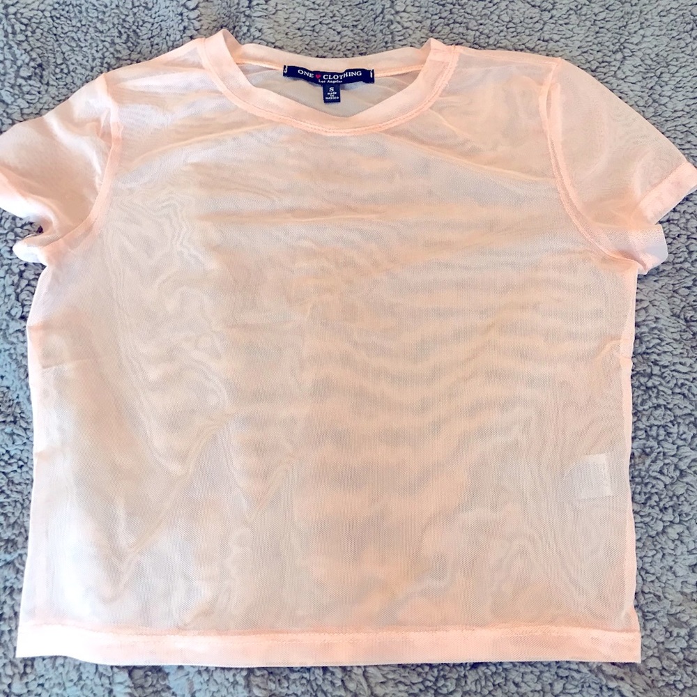 Sheer pink T-shirt